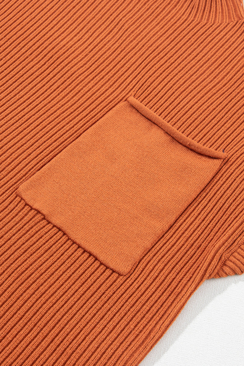 *Website Exclusive* Lee Patch Pocket Ribbed Knit Short Sleeve Sweater