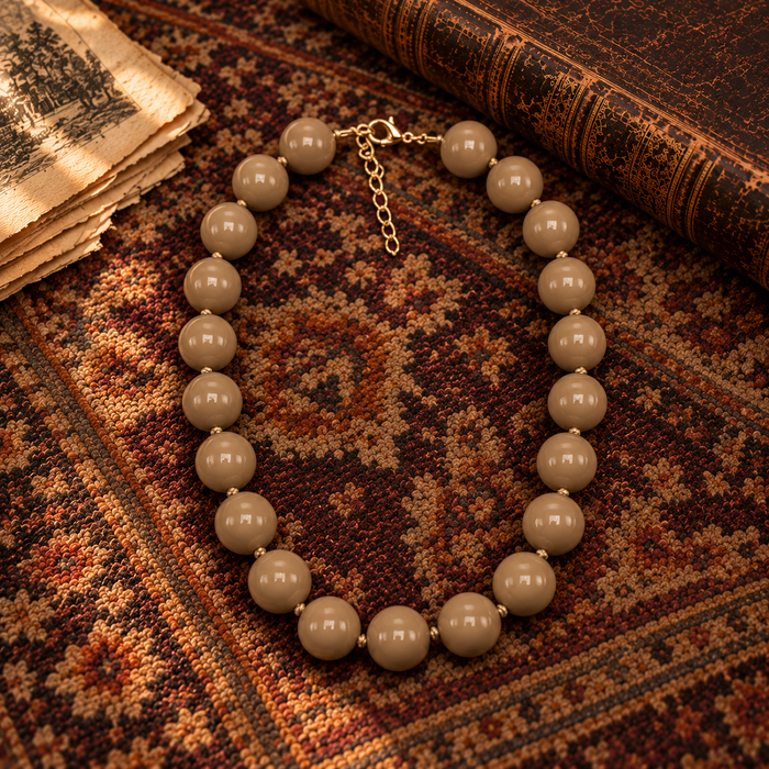 Khaki Bead Necklace