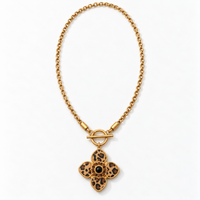 Leopard Flower Front Toggle Necklace