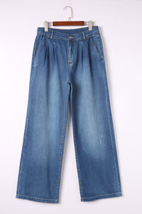 *WEBSITE EXCLUSIVE* Carly Dark Blue Slouchy Pocket Casual Wide Leg Jeans