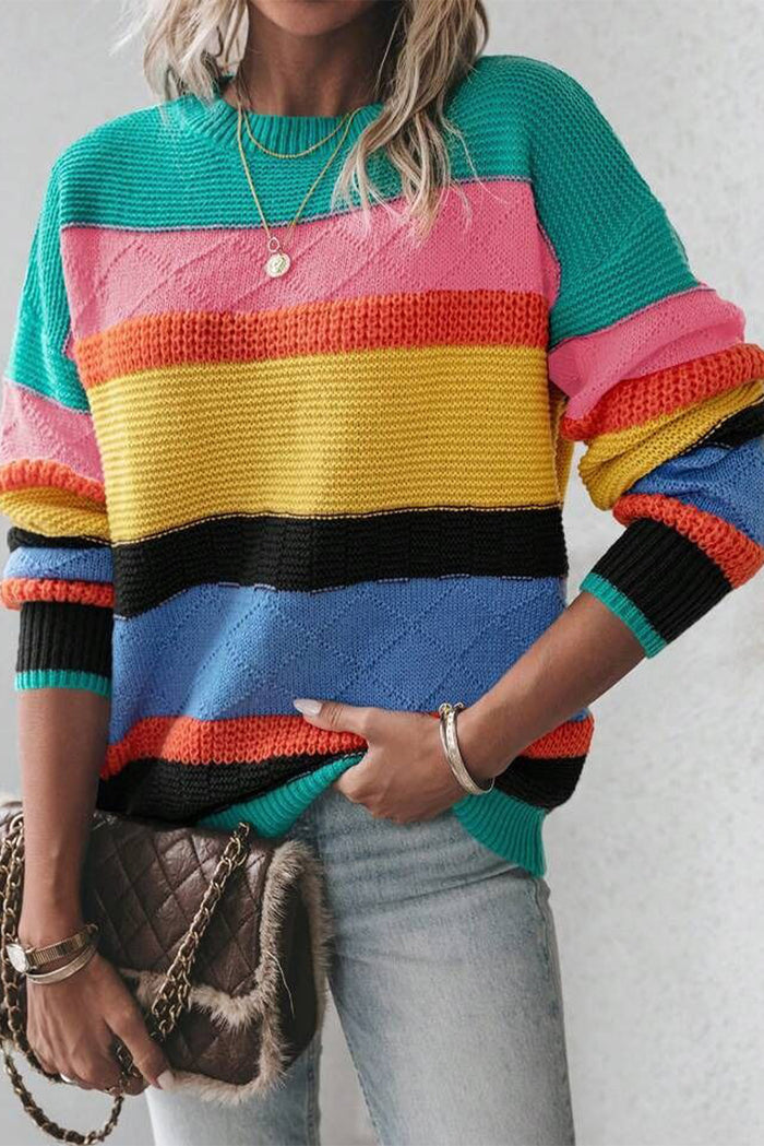 *WEBSITE EXCLUSIVE* Colorblock  Crew Neck Sweater