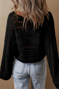 *WEBSITE EXCLUSIVE* Isabella Black Cropped Sweater