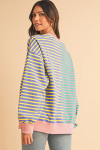 *WEBSITE EXCLUSIVE* Addie Stripe Colorblock Oversized Sweatshirt