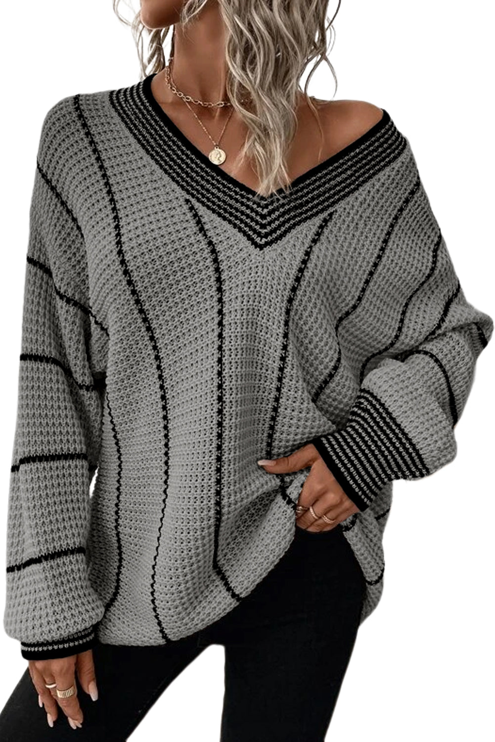 *WEBSITE EXCLUSIVE*  V Neck Loose Tunic Sweater