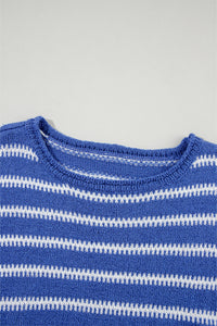 *WEBSITE EXCLUSIVE*  Aria Stripe Round Neck Drop Shoulder Sweater