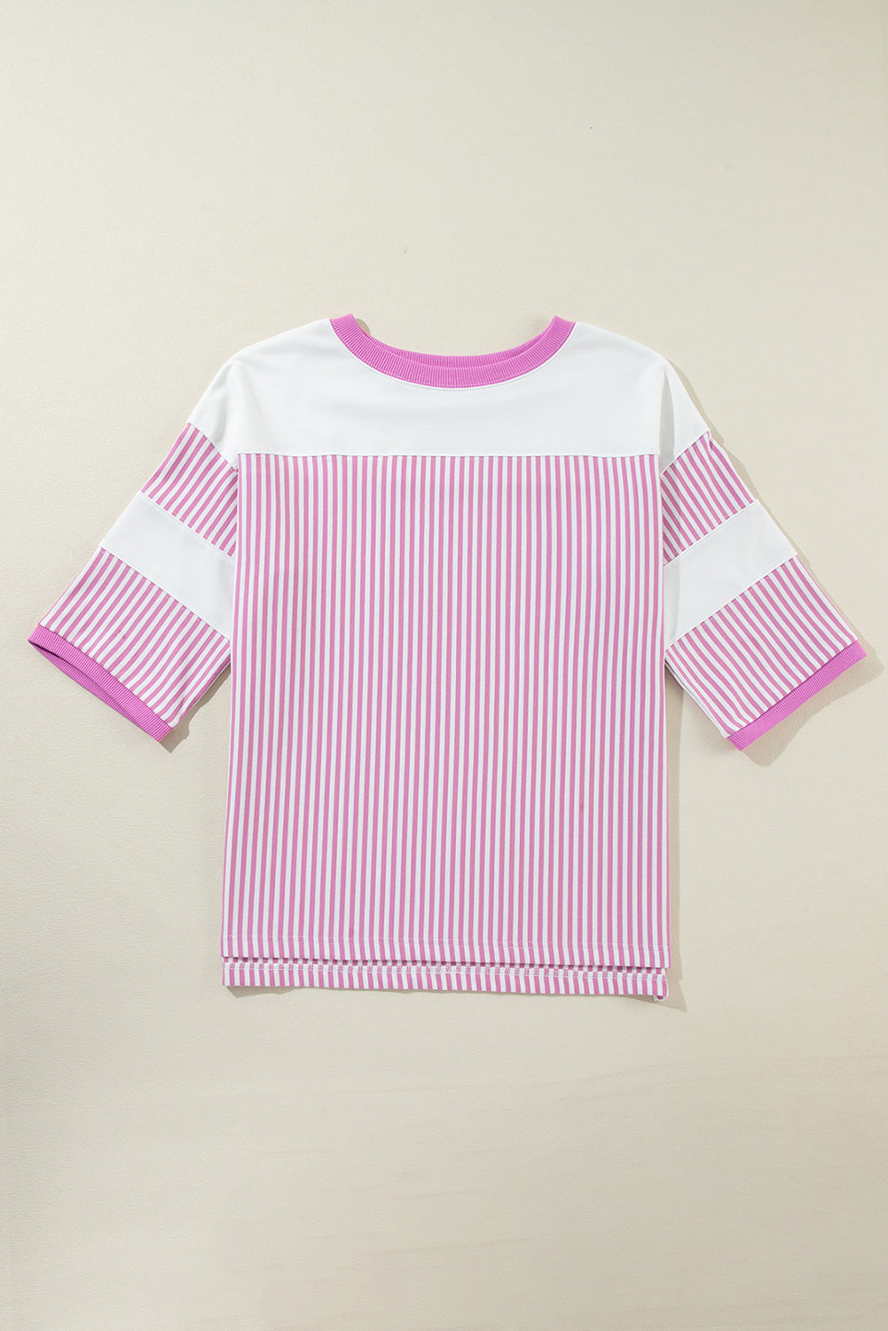 *WEBSITE EXCLUSIVE* Lily Dark Khaki Striped Patchwork Oversized Tee