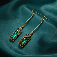 Antique Style Earrings: Green, Blue, Purple