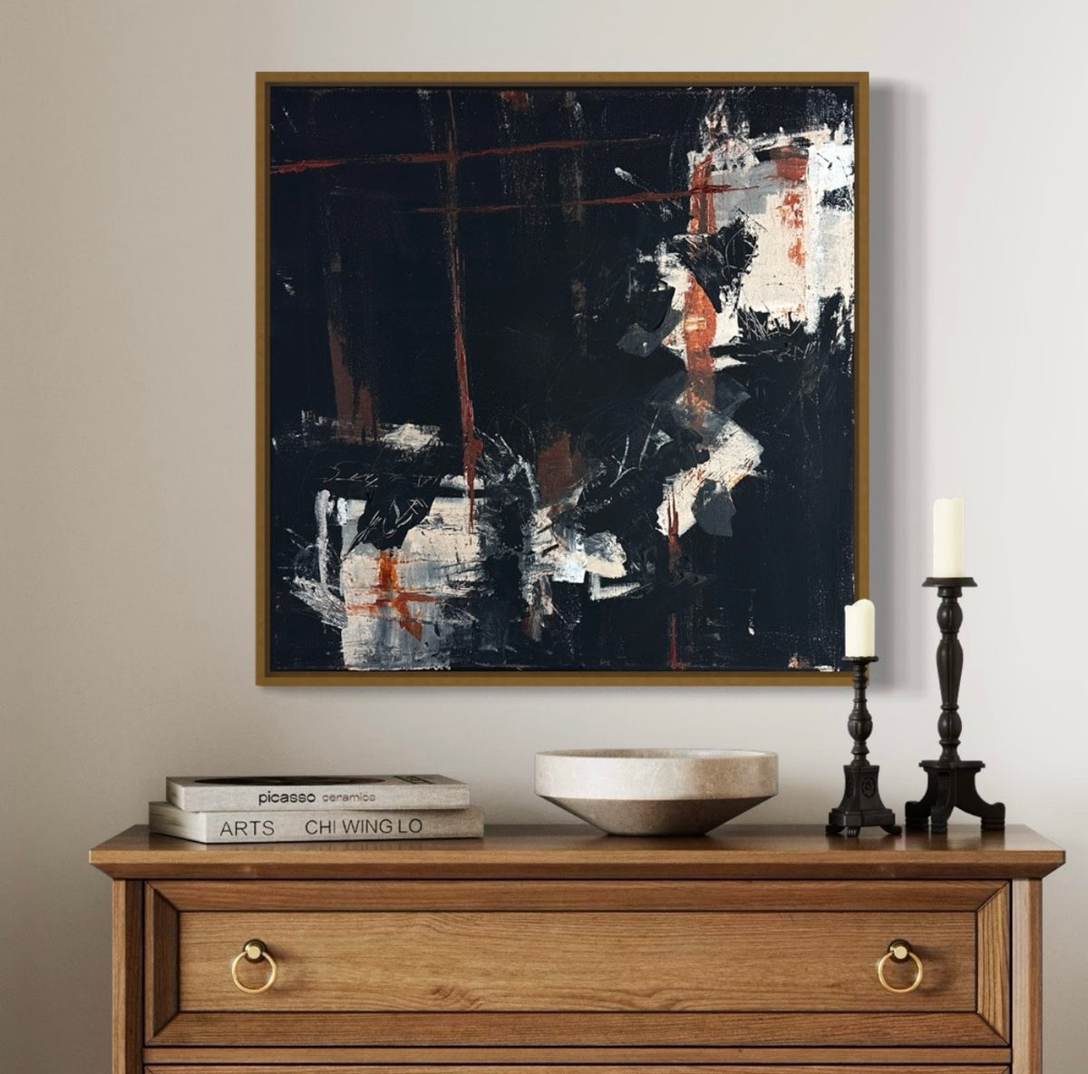 “Black Study” Framed Original Painting
