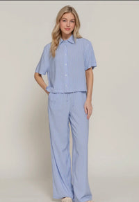 Blue & White Striped Set