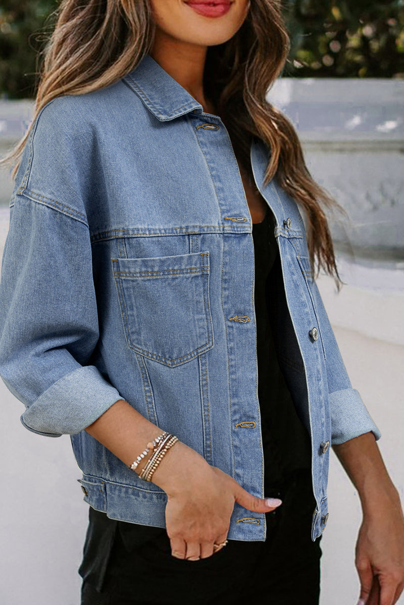 *WEBSITE EXCLUSIVE* Emma Oversized Pocketed Denim Jacket