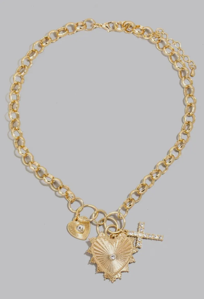 Heart/Cross Charm Necklace