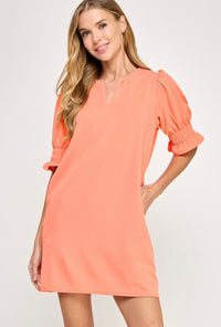 Available in Store! Salmon Shift Dress