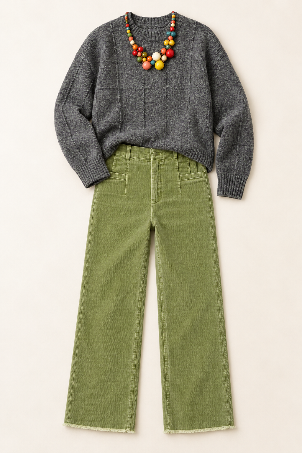 Grey Windowpane Sweater