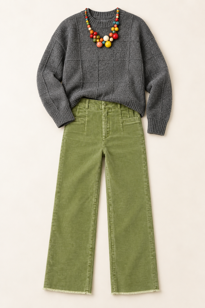 Grey Windowpane Sweater