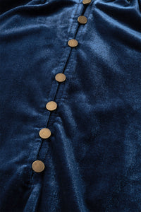 *Website Exclusive * Elle  Buttoned V Neck Velvet Blouse