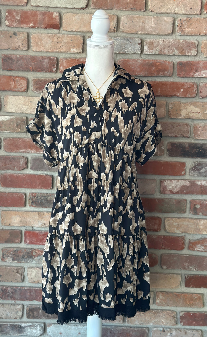 Black Leopard Dress