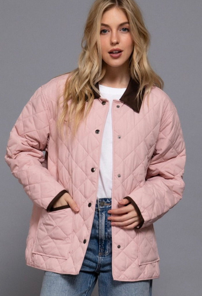 Pink Quilted Barn Jacket