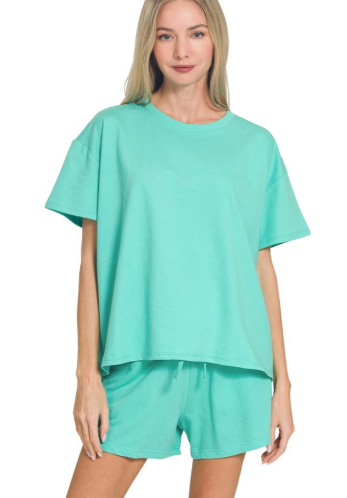 Mint French Terry Short Set