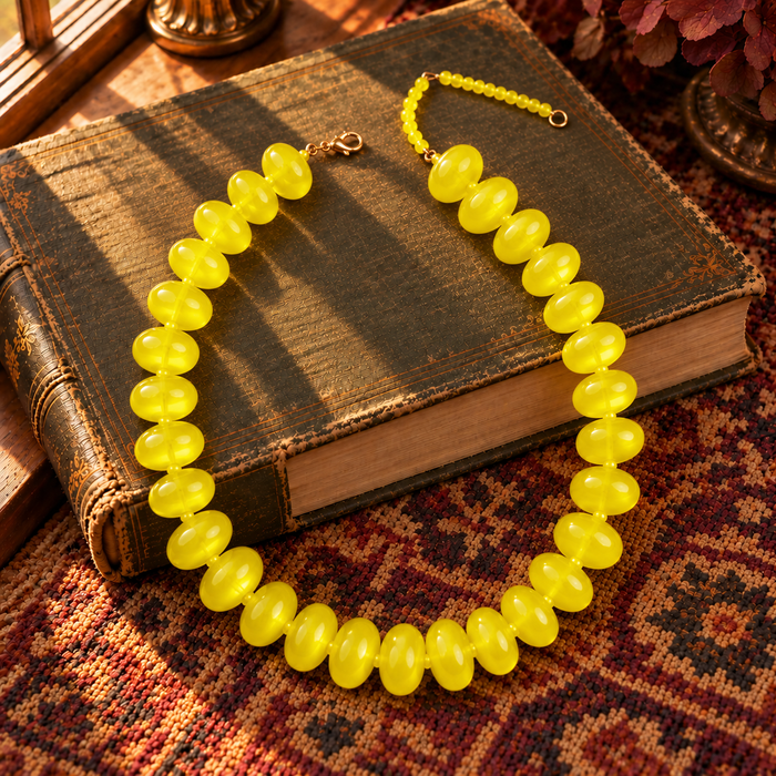 Yellow Chunky Bead Necklace