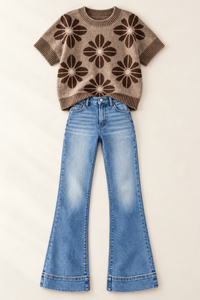 Mocha Floral Sweater