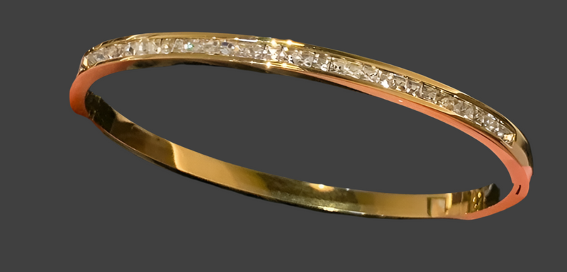 Gold or Silver CZ Bangle Bracelet