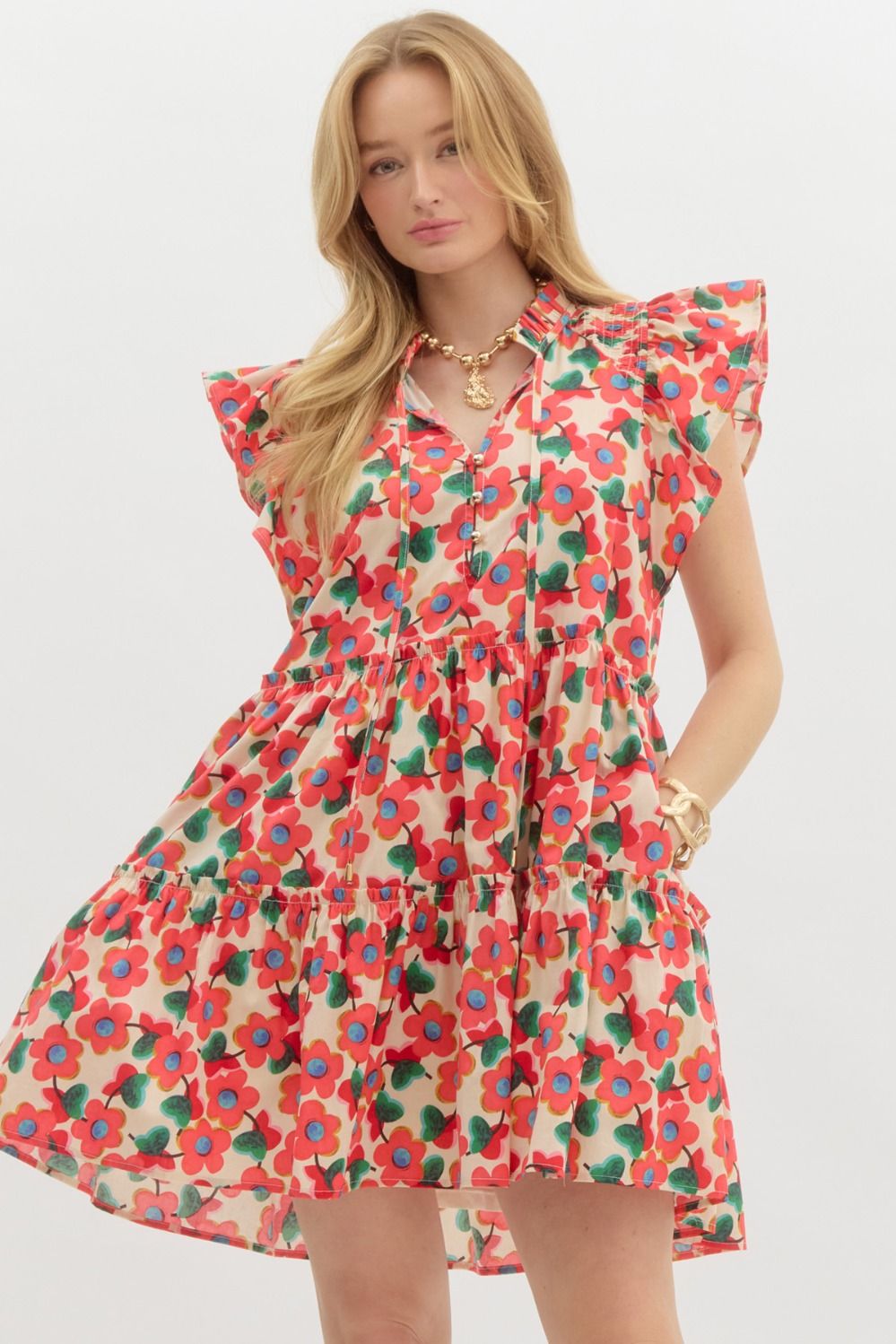 Red Floral Dress