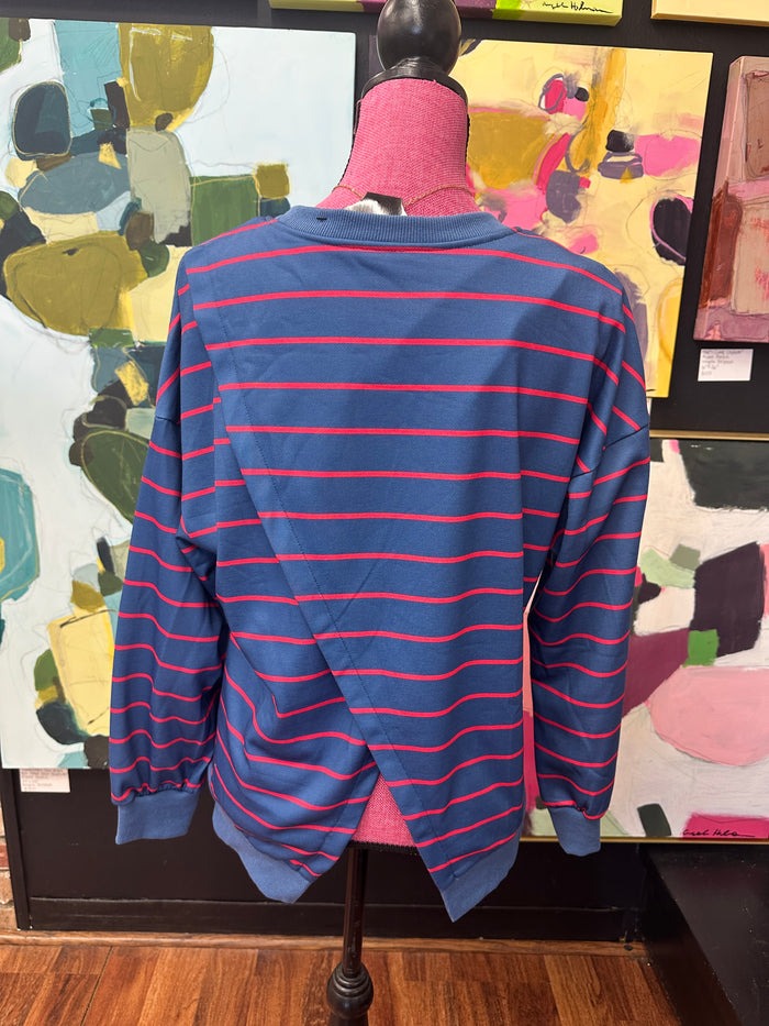 Blue Striped Sweatshirt