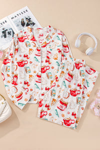 *WEBSITE EXCLUSIVE* White Christmas Pattern Pajama Set