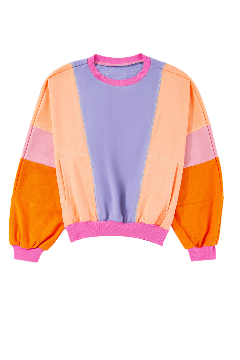 *Website Exclusive * Colorblock Patchwork Drop Shoulder Top