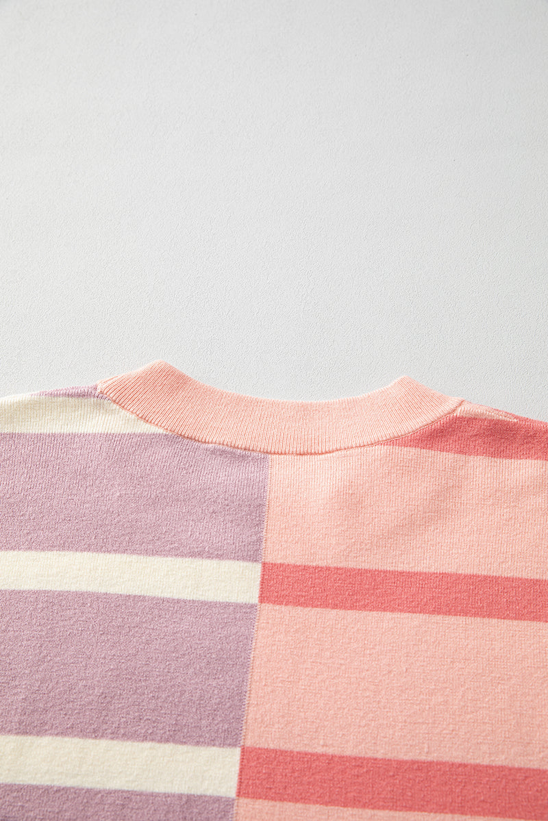 *WEBSITE EXCLUSIVE* Hannah Stripe Exposed Seam Loose Sweatshirts