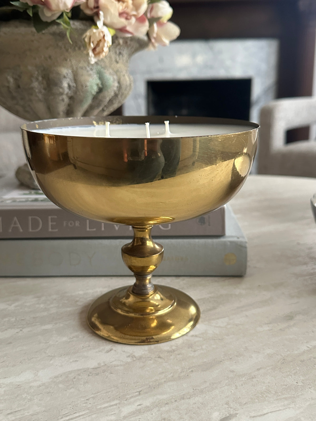 Brass Compote Candle: Sweet Grace