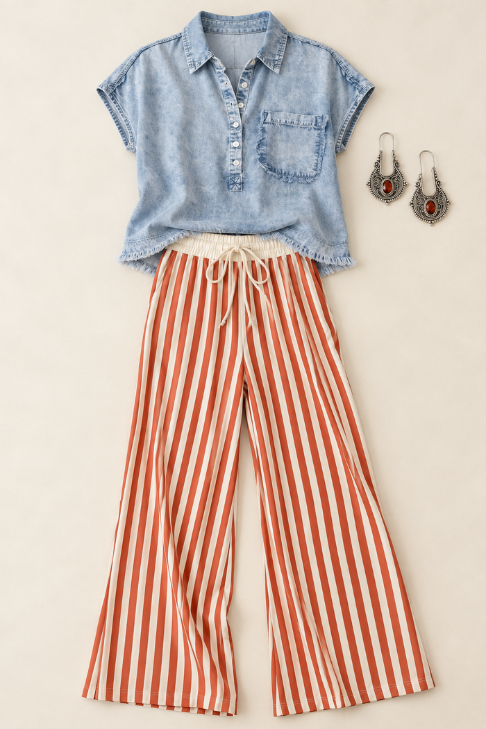 Rust Striped Pants