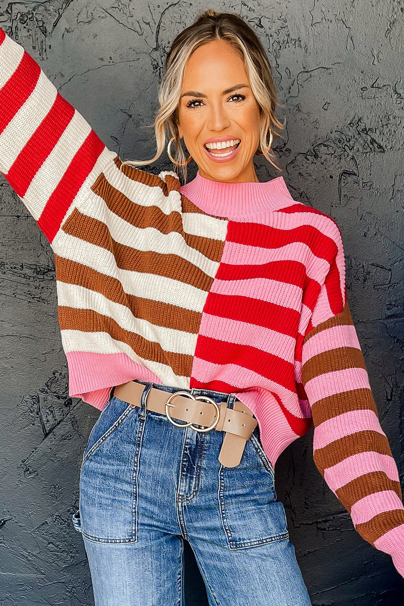 *WEBSITE EXCLUSIVE* Carrie Pink Stripe Sweater