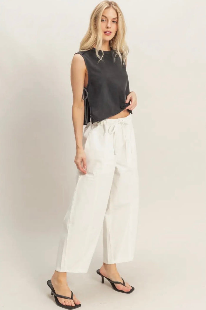 White Drawstring Pants