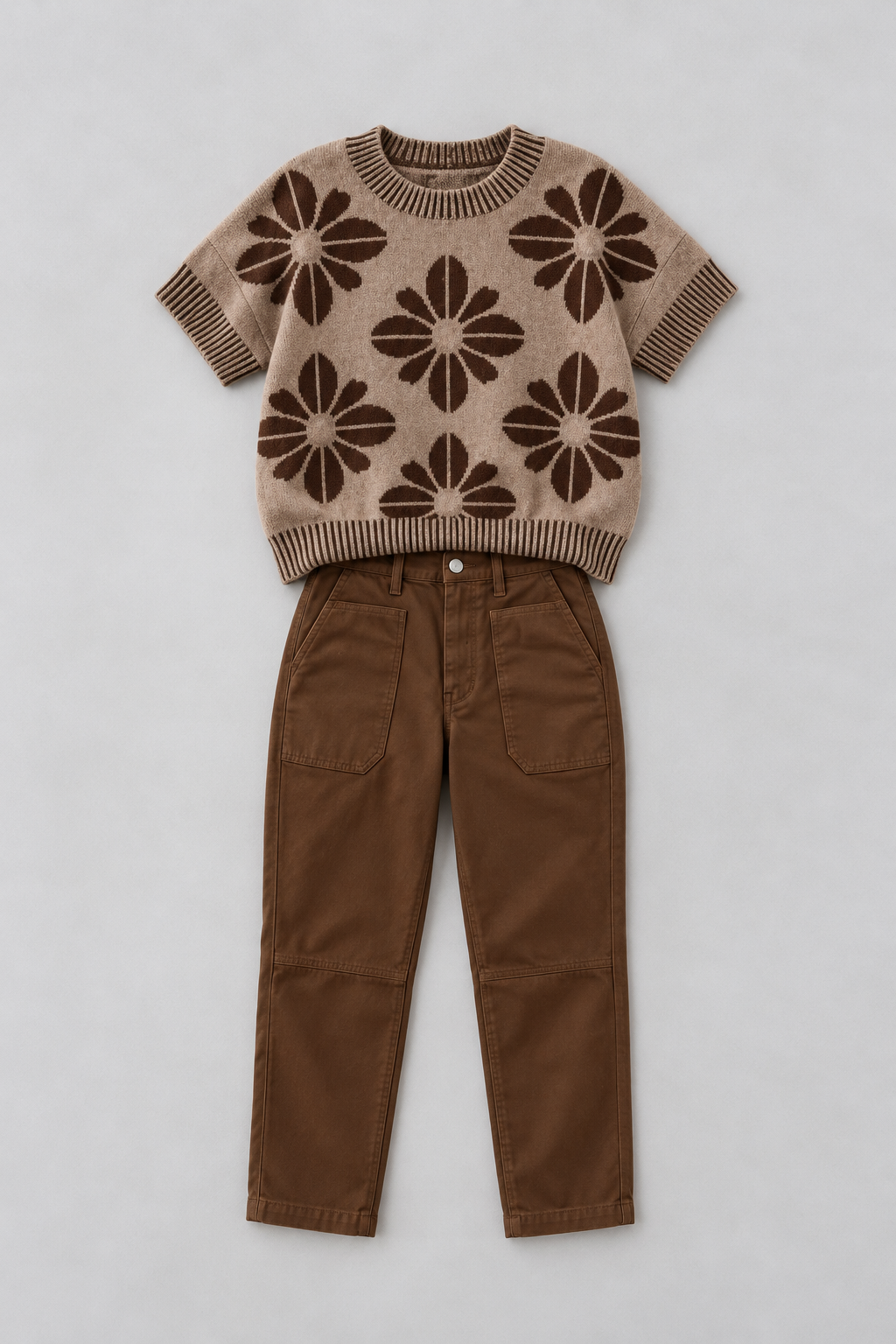Mocha Floral Sweater