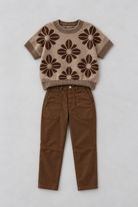 Mocha Floral Sweater
