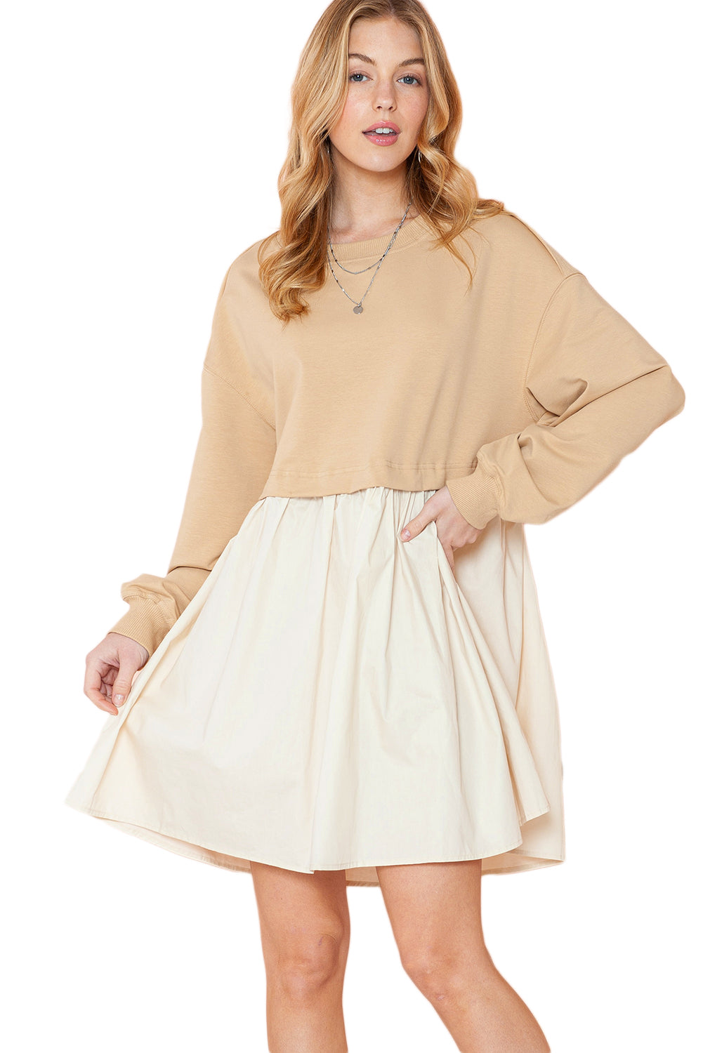 *WEBSITE EXCLUSIVE* Laurel Sweatshirt Flowy Pleated Mini Dress