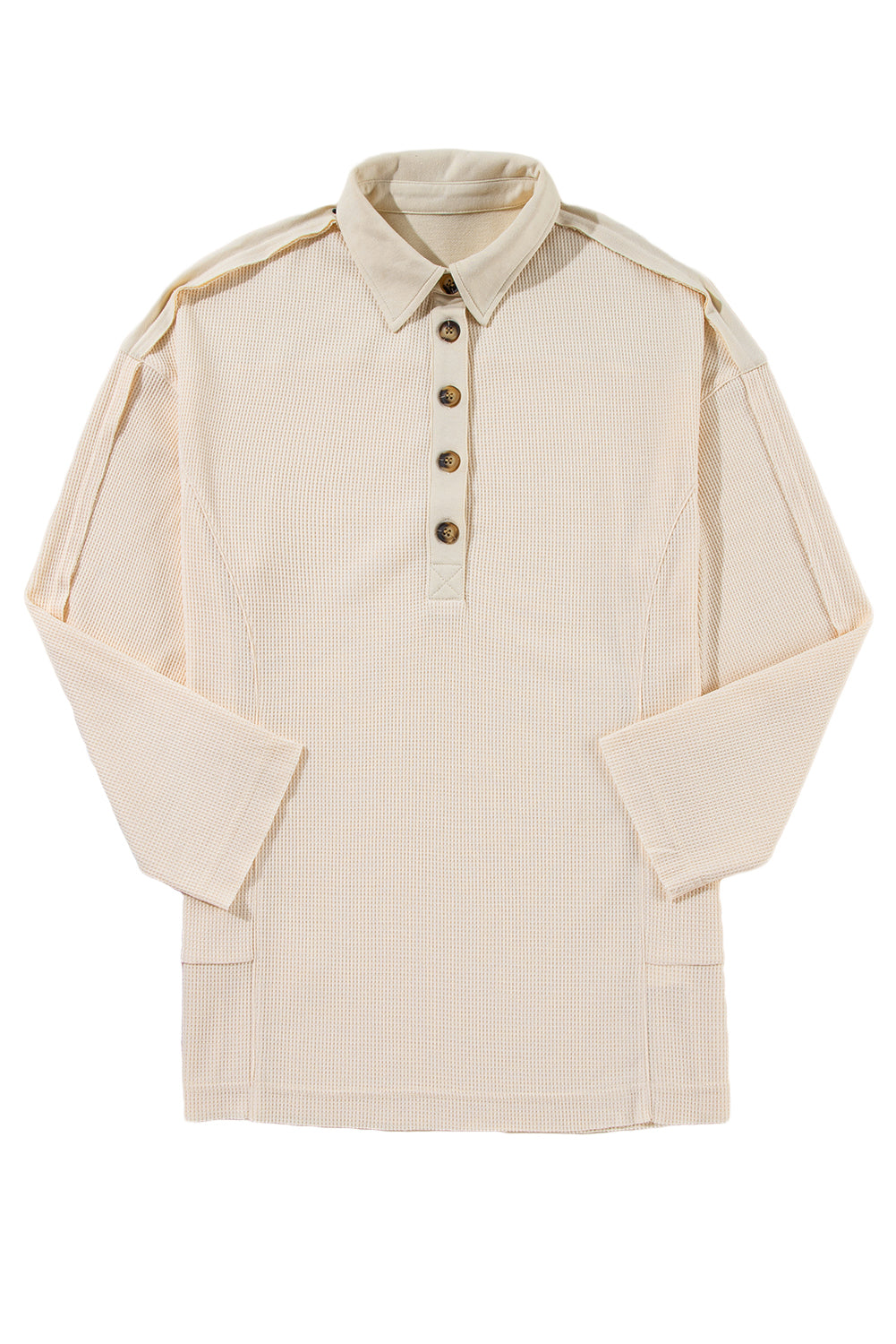 *WEBSITE EXCLUSIVE* Rachael Waffle Long Sleeve Henley Top