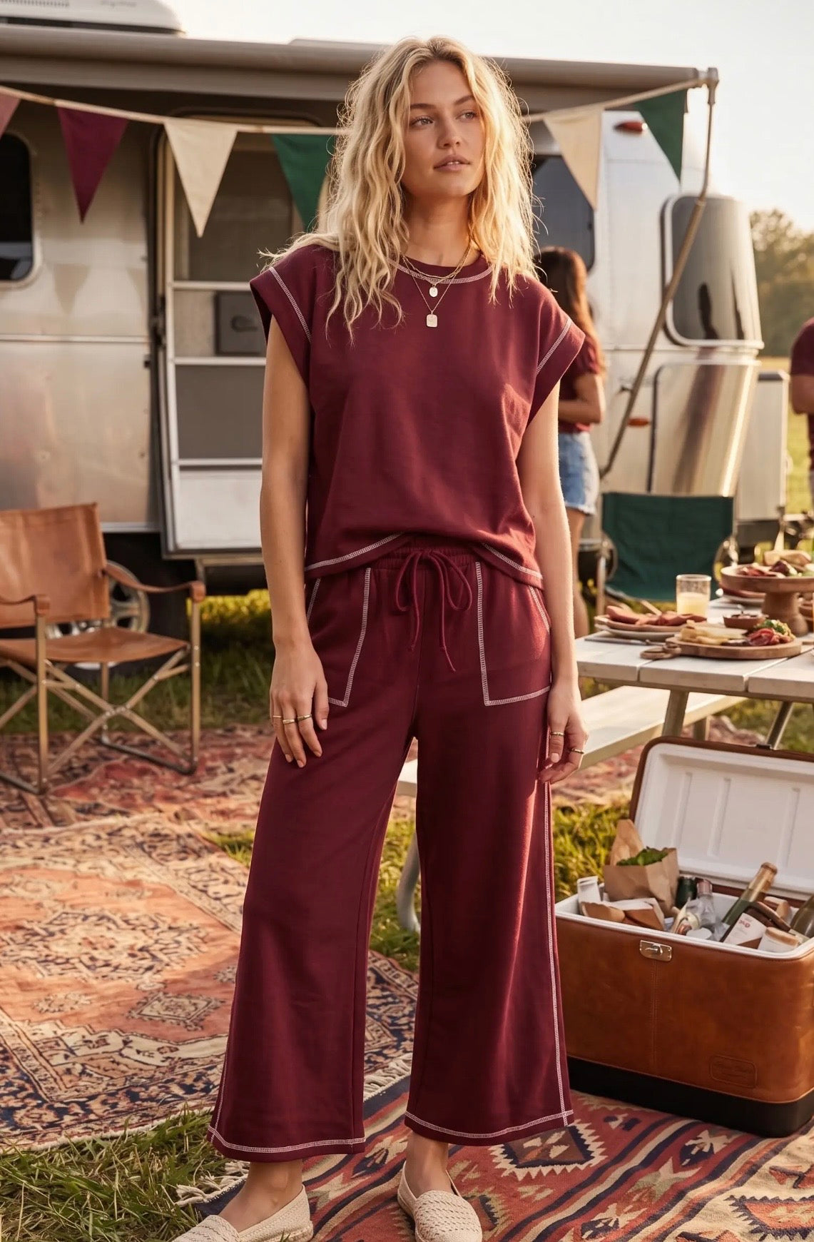 Maroon Short Sleeve Set