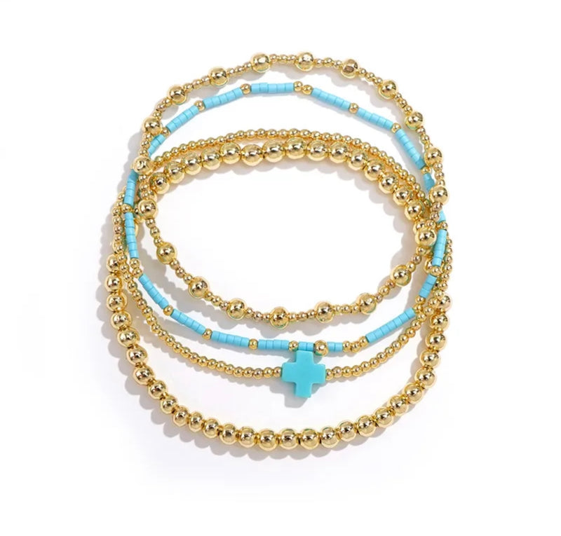 Colorful Set of Beaded Bracelets