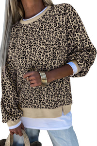 *WEBSITE EXCLUSIVE*  Lila Leopard Print Crew Neck Sweatshirt