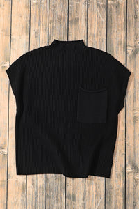 *Website Exclusive* Lee Patch Pocket Ribbed Knit Short Sleeve Sweater