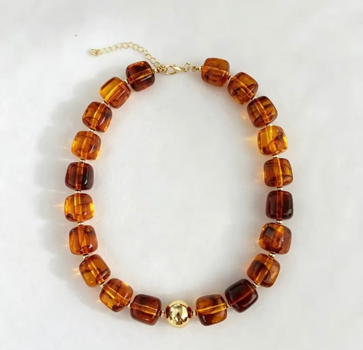 Amber Bead Chunky Necklace (FW)