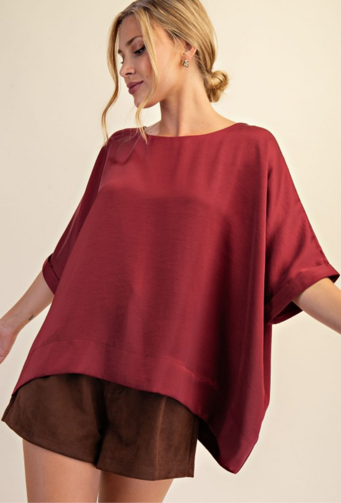 Burgundy Oversized Top