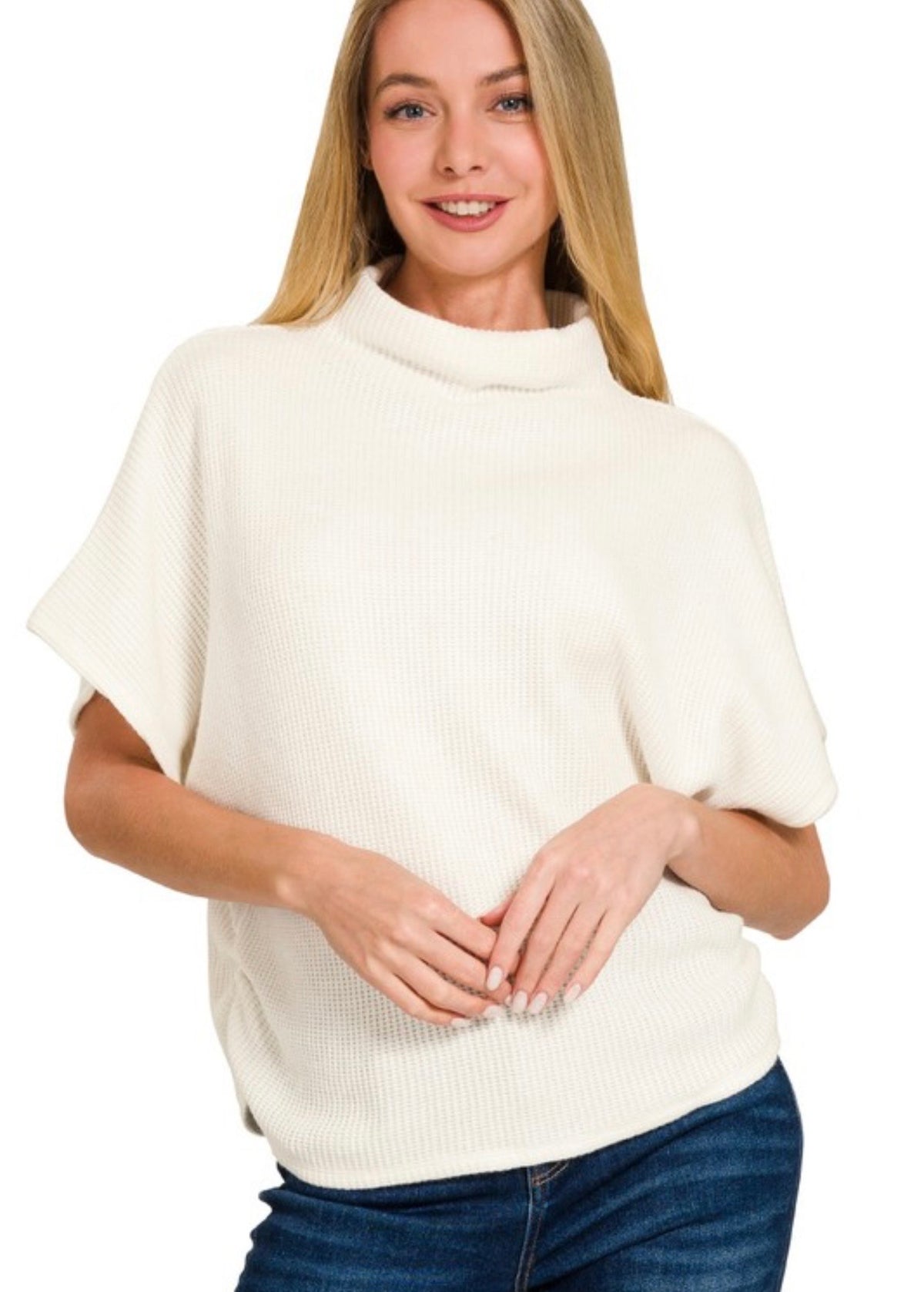 Ivory Short Sleeve Sweater
