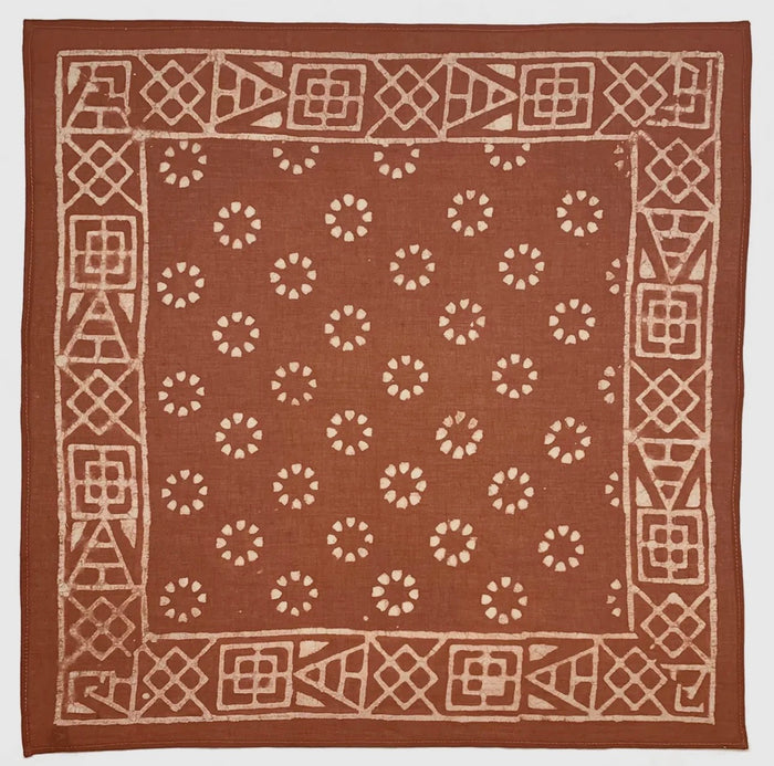 Block Printed Scarf: Brown