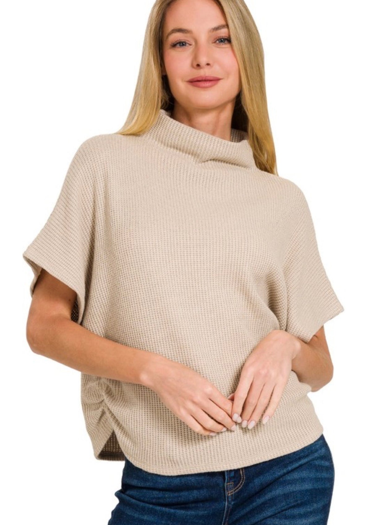 Light Mocha Short Sleeve Sweater
