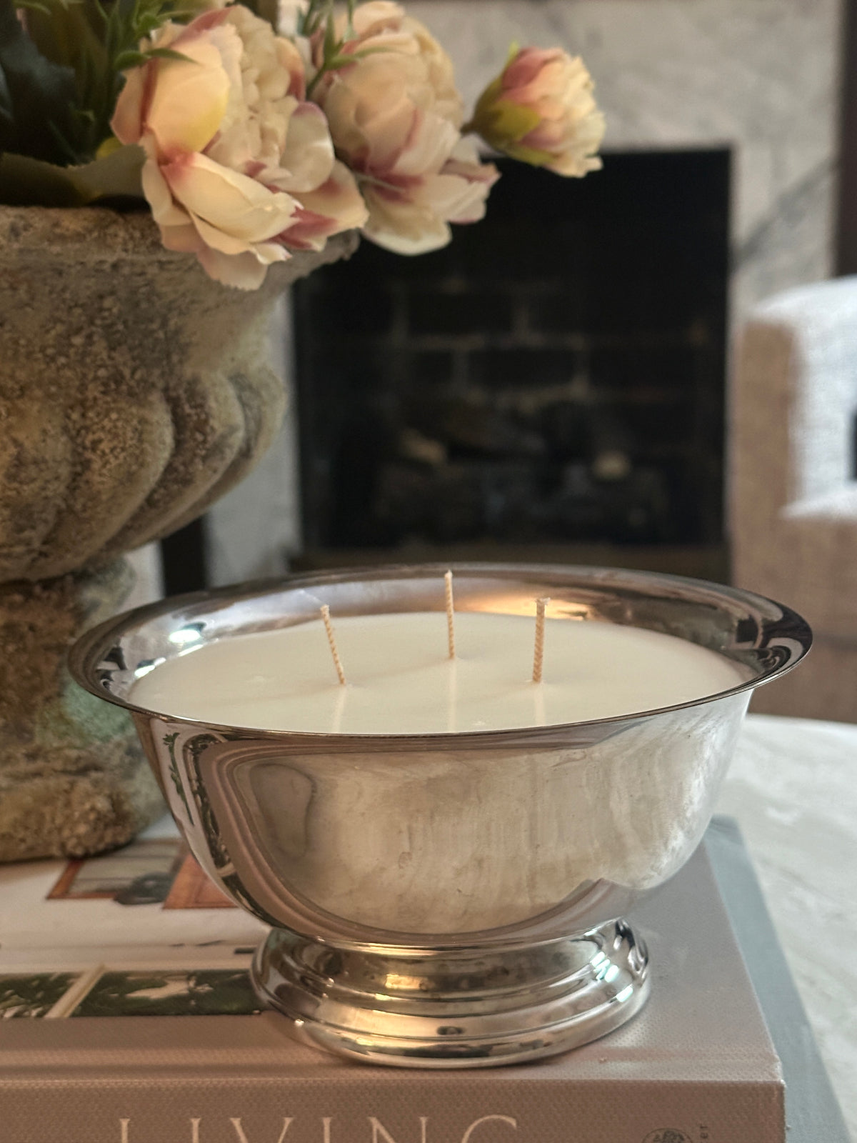 Silver Plated Bowl Candle: Vanity