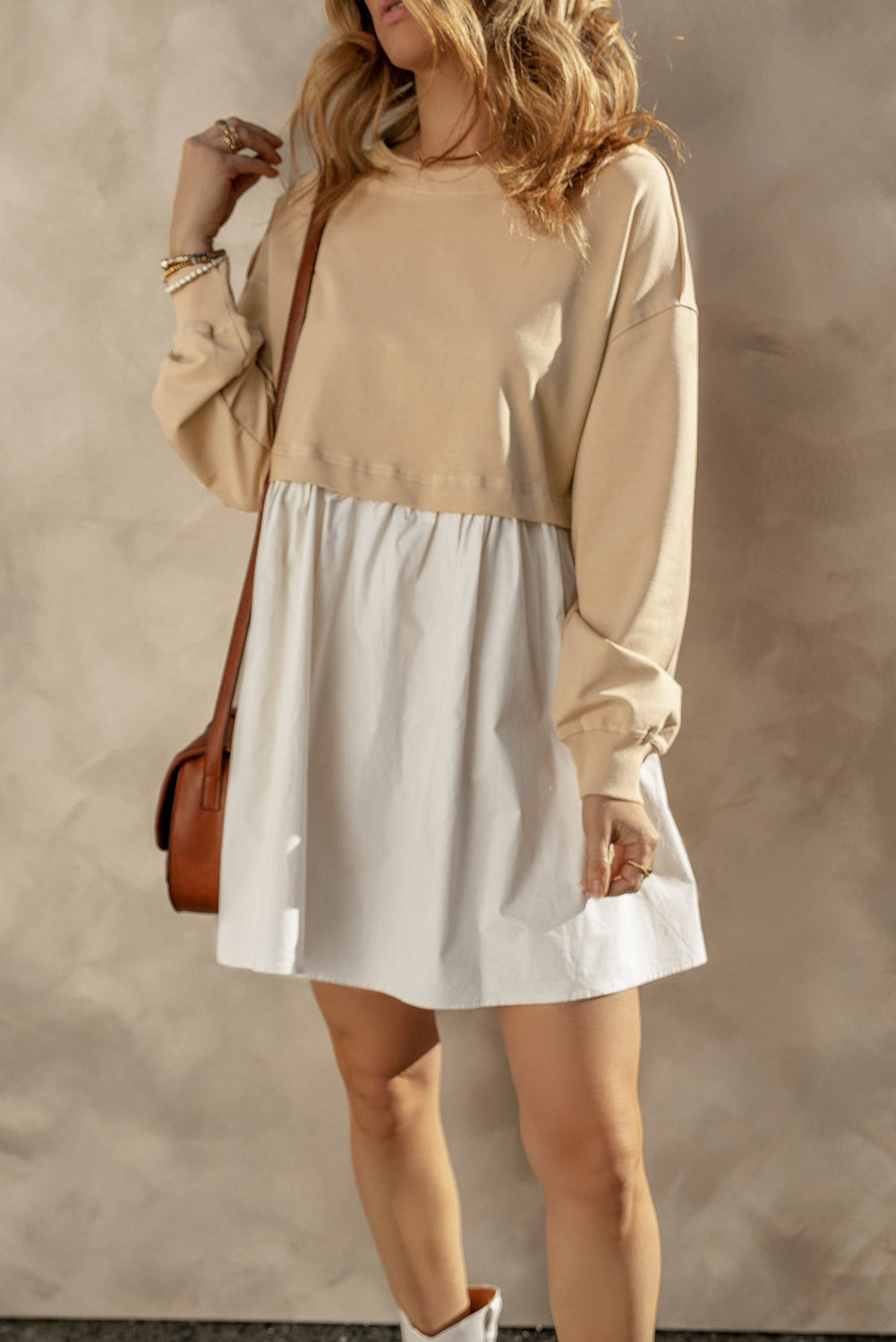 *WEBSITE EXCLUSIVE* Laurel Sweatshirt Flowy Pleated Mini Dress