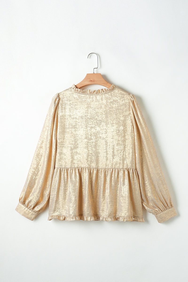 *WEBSITE EXCLUSIVE* Kate Gold Metallic Babydoll Blouse